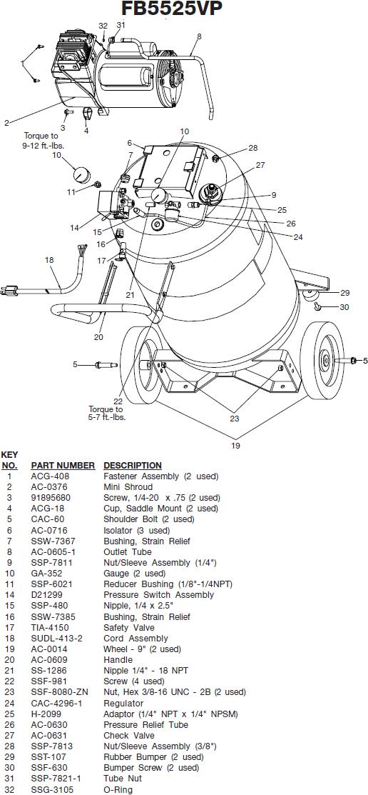 Devilbiss FB5525 Compressor Breakdown